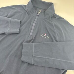 G/FORE Mens Quarter Zip Pullover‎ L Navy Blue Tennessee Golf Logo Performance G4